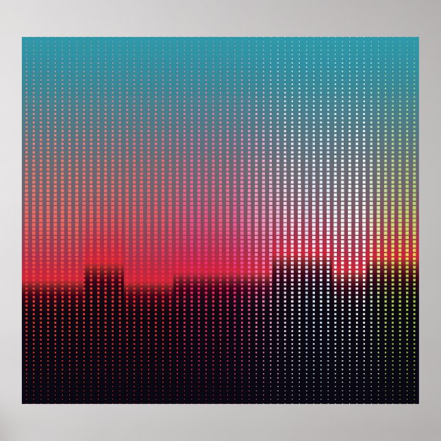 Digitale Stadtplätze: futuristische Weichheit. Poster (Vorne)