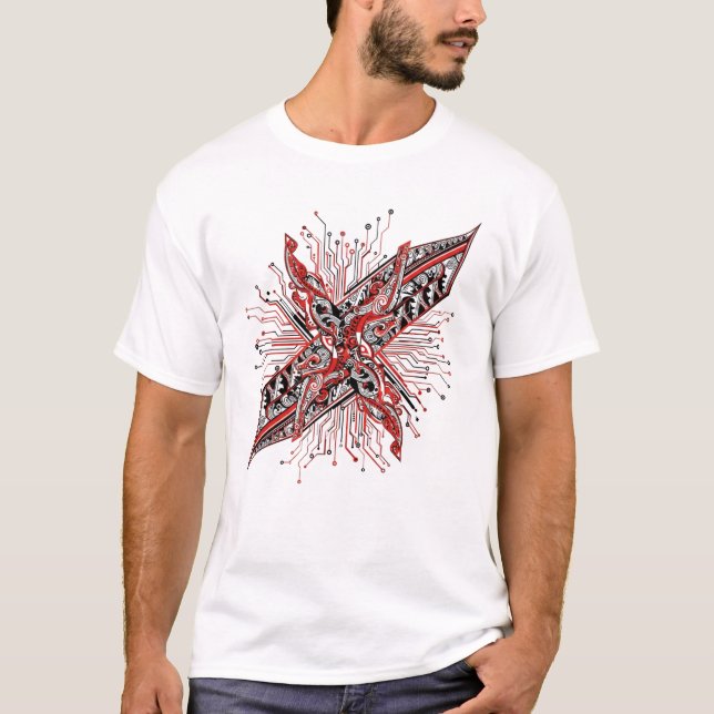 Digitale Stammesklinge T-Shirt (Vorderseite)