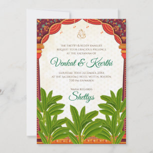 Digitale südindische Hochzeitseinladungen Telugu E Einladung