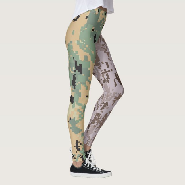 Digitale Tarnung – Doppelte Tarnung Leggings (Rechts)