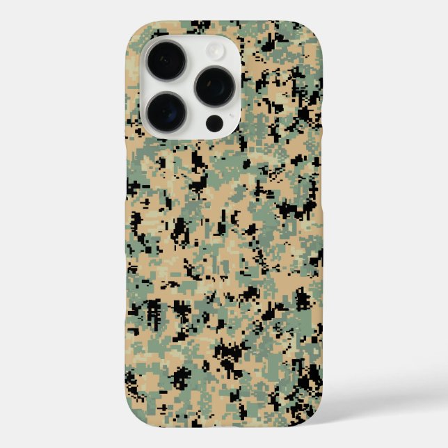 Digitale Tarnung – Tan-Green SM-Tarnmuster Case-Mate iPhone Hülle (Rückseite)
