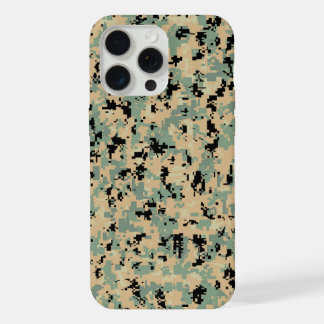Digitale Tarnung – Tan-Green SM-Tarnmuster iPhone 15 Pro Max Hülle