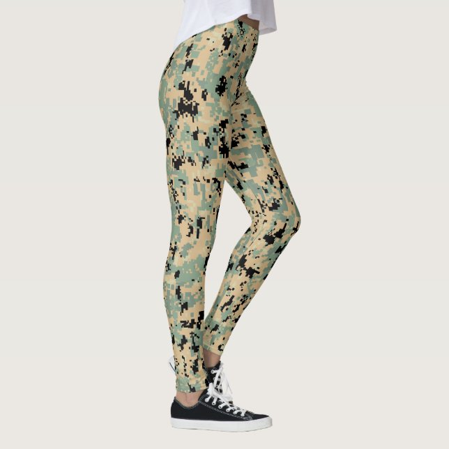 Digitale Tarnung – Tan-Green SM-Tarnmuster Leggings (Rechts)