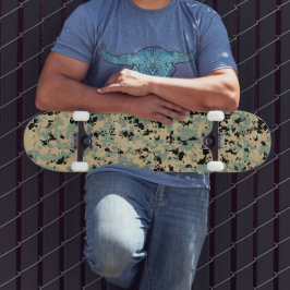 Digitale Tarnung – Tan-Grün MED-Tarnmuster Skateboard