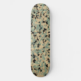 Digitale Tarnung – Tan-Grün MED-Tarnmuster Skateboard