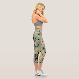Digitale Tarnung – Tan-Grünes LG-Tarnmuster Capri Leggings