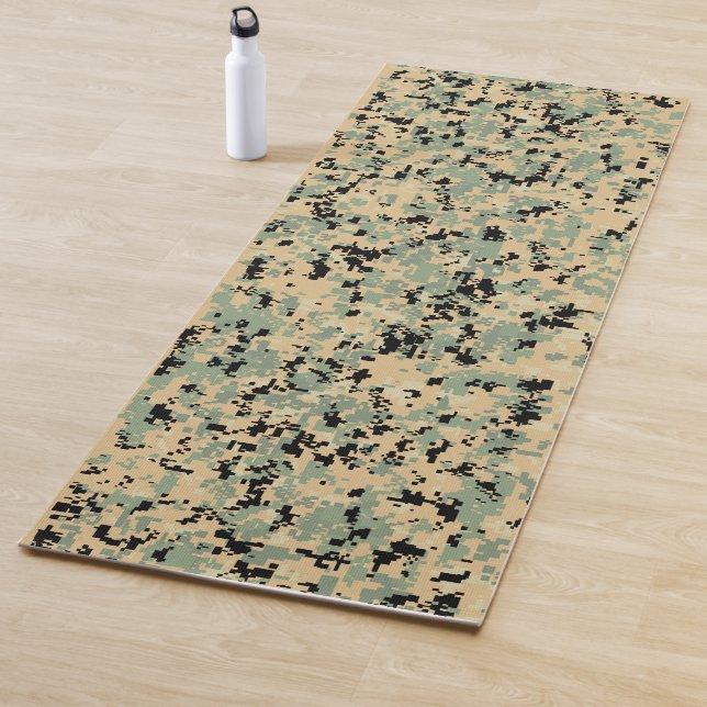 Digitale Tarnung – Tan-Grünes LG-Tarnmuster Yogamatte (Beispiel)