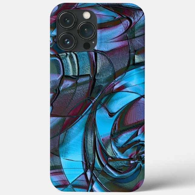 Digitale Textur grainig dunkler Cyan gewachst zu W Case-Mate iPhone Hülle (Rückseite)
