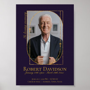 Digitale Todesanzeige Post Dunkelviolett Poster