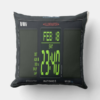 Digitale Uhr Gesicht Bauchkissen Kissen