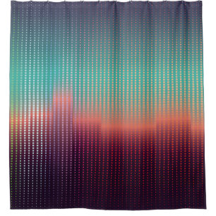 Digitale urbane Landschaft, bunte Plätze. Duschvorhang