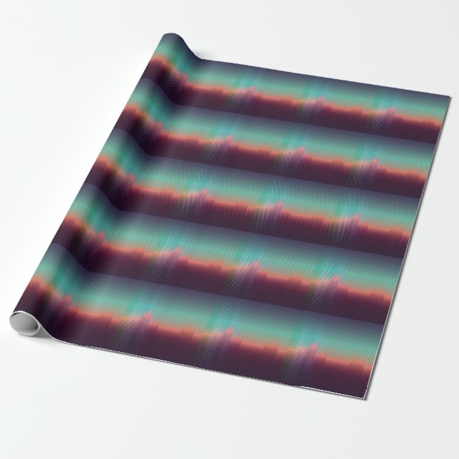 Digitale urbane Landschaft, bunte Plätze. Geschenkpapier (Ungerollt)
