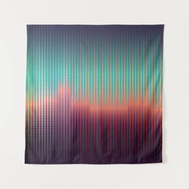 Digitale urbane Landschaft, bunte Plätze. Wandteppich (Vorderseite)