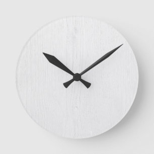 Digitale Wandklemme aus weißem Rustikalem Holz Runde Wanduhr