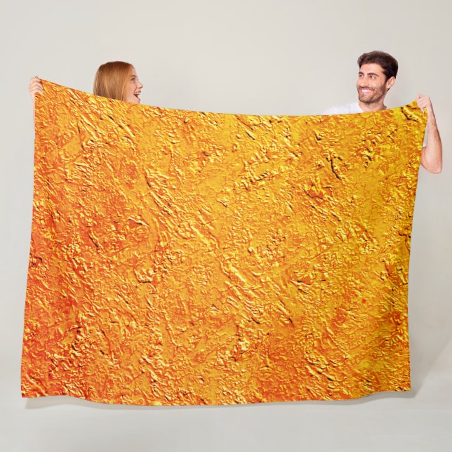 Digitale "Wandtextur" in Gelb und Orange Fleecedecke (Beispiel)