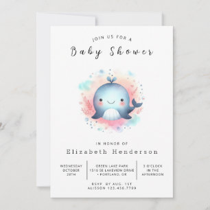Digitale Whale-Babydusche Einladung