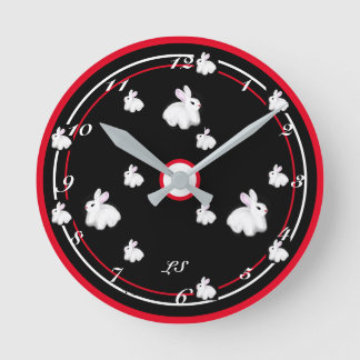 Digitale zeichnend Niedliche Kaninchen - LS Runde Wanduhr