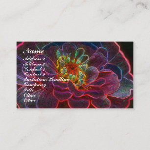 Digitale Zinnia Blume Business Card Visitenkarte