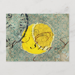 Digitale Zitronen-Kunst Postkarte