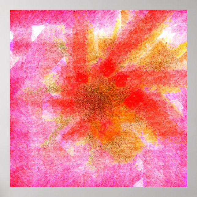 Digitaler abstrakter Hintergrund mit Pinselstrich Poster (Vorne)