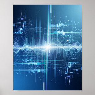 Digitaler Datenfluss - Tech Wall Art Poster