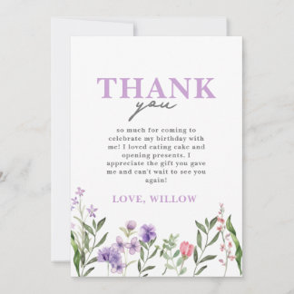 Digitaler Download Kleine Wildblume Dankeschön Kar Einladung