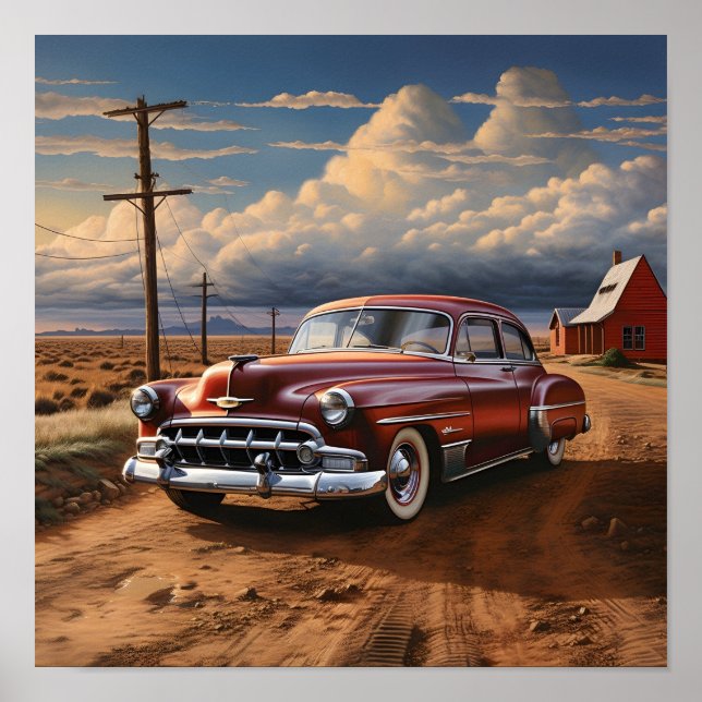 Digitaler Druck für Vintage Autos Poster (Vorne)