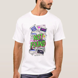 Digitaler Fehler-Popup-Glitch-Art Nicht Gefunden T-Shirt