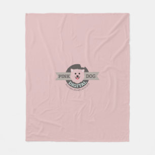 Digitaler Fleece-Decke mit rosa Hund Fleecedecke