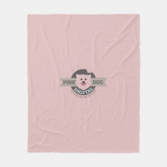 Digitaler Fleece-Decke mit rosa Hund Fleecedecke (Vorderseite)