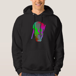 Digitaler Geisterschädel-Glitch Hoodie