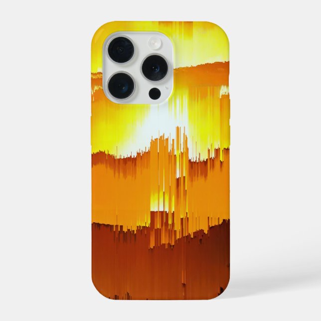 Digitaler Glitch-Sonnenuntergang-Horizont iPhone Hülle (Rückseite)