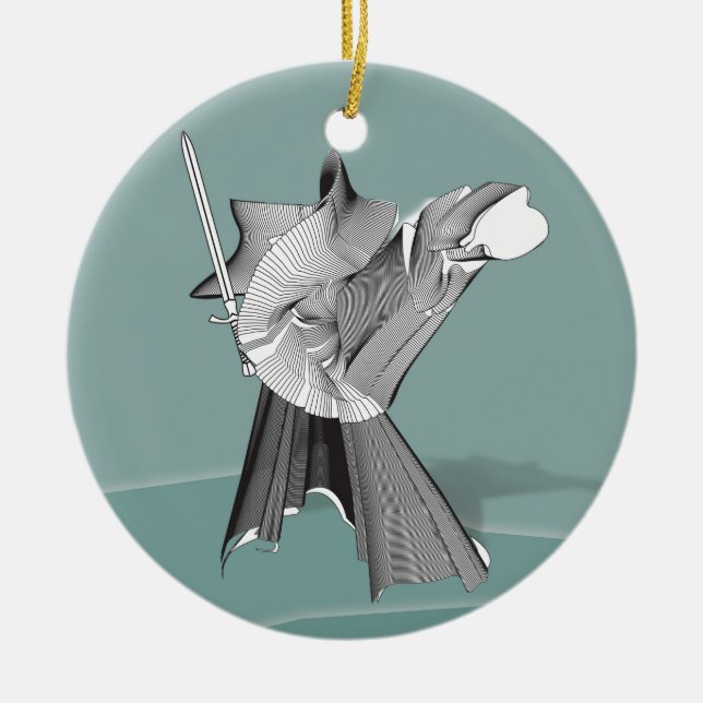Digitaler Krieger Keramik Ornament (Vorne)