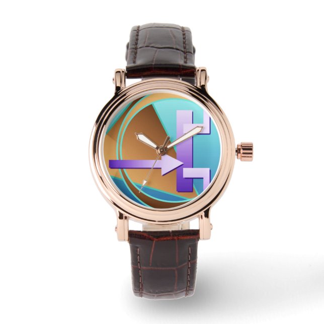 Digitaler Kunstdruck "Circuit Diagramm", türkis Armbanduhr (Vorderseite)