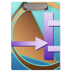 Digitaler Kunstdruck "Circuit Diagramm", türkis Klemmbrett