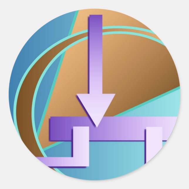 Digitaler Kunstdruck "Schaltplan" Runder Aufkleber (Vorderseite)