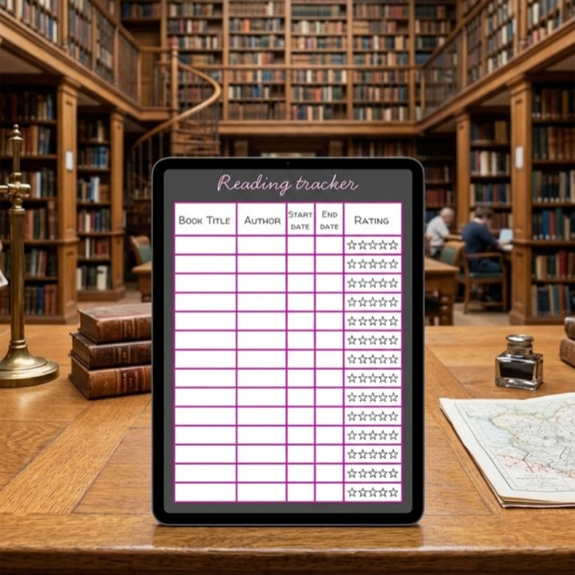 Digitaler Lesetracker Vorlage iPad Tablet Poster (Von Creator hochgeladen)
