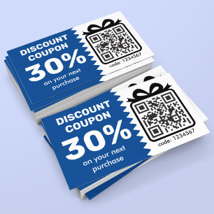 Digitaler Rabattcoupon mit dem Logo "Blue" des QR- Rabattkarte