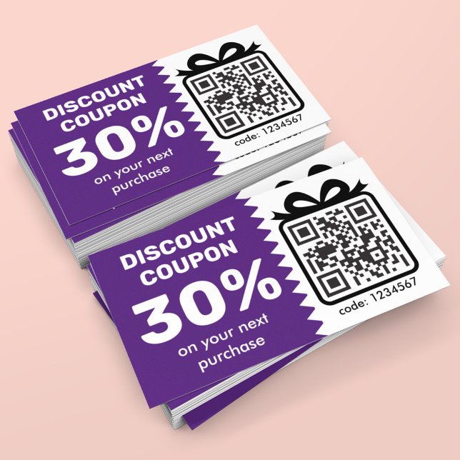Digitaler Rabattcoupon mit dem QR-Code-Logo Lila Rabattkarte (Von Creator hochgeladen)