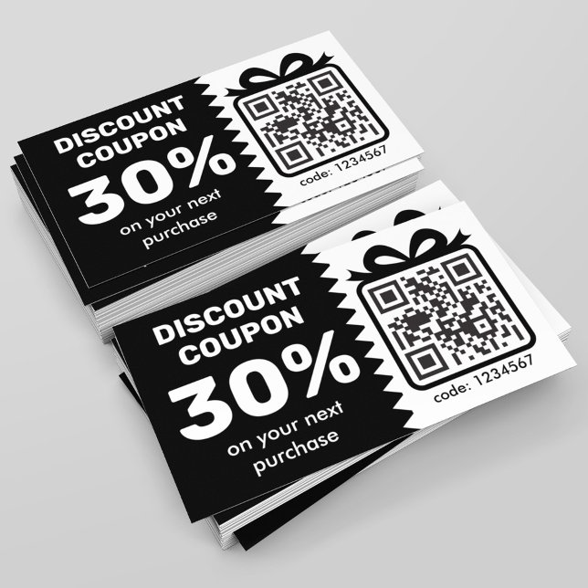 Digitaler Rabattcoupon mit dem QR-Code-Logo schwar Rabattkarte (Von Creator hochgeladen)
