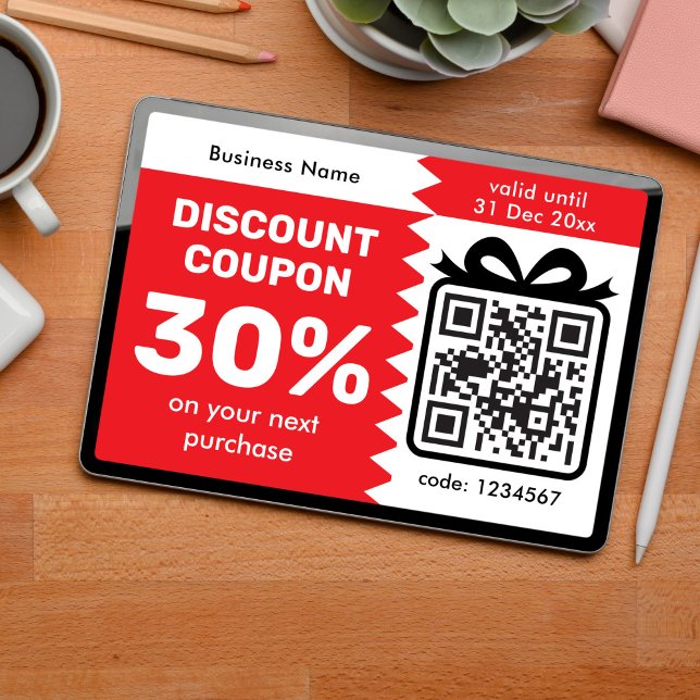Digitaler Rabattgutschein mit QR-Code-Logo Lila Karte (Von Creator hochgeladen)