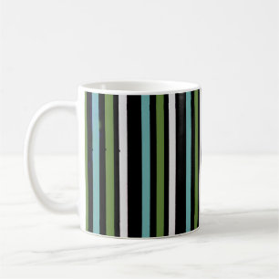 Digitaler Schwarz-, Weiß- und Grünstreifen Kaffeetasse