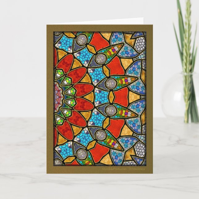 Digitaler Smaragd-Mandala Feiertagskarte (Vorderseite)