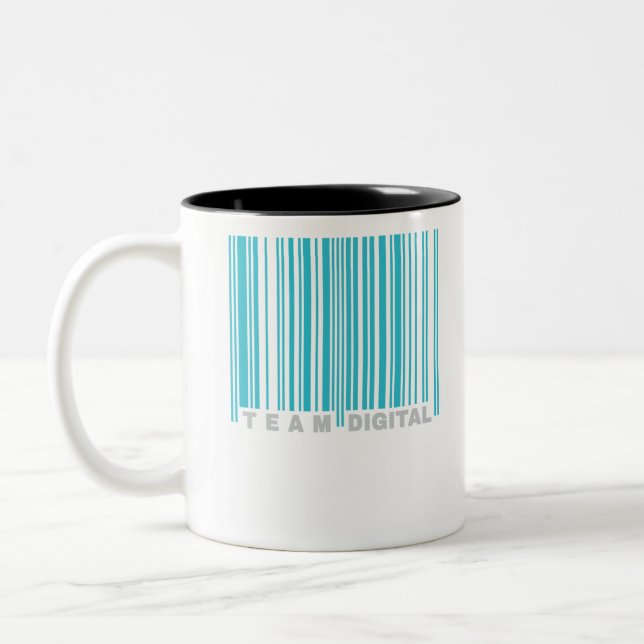 Digitaler Strichcode für Nerd Zweifarbige Tasse (Links)