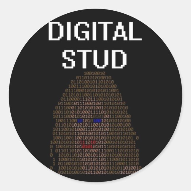 Digitaler Stuhl Runder Aufkleber (Vorderseite)
