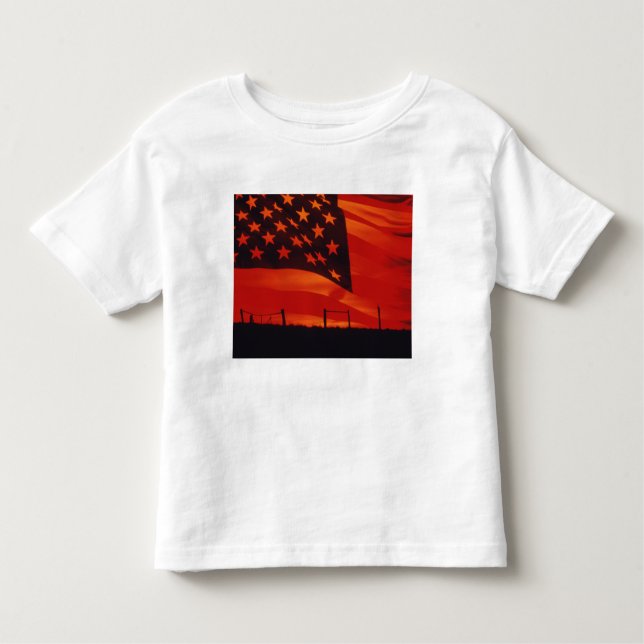Digitaler Verbund der amerikanischen Flagge Kleinkind T-shirt (Vorderseite)