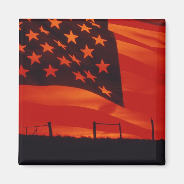 Digitaler Verbund der amerikanischen Flagge Magnet (Vorne)