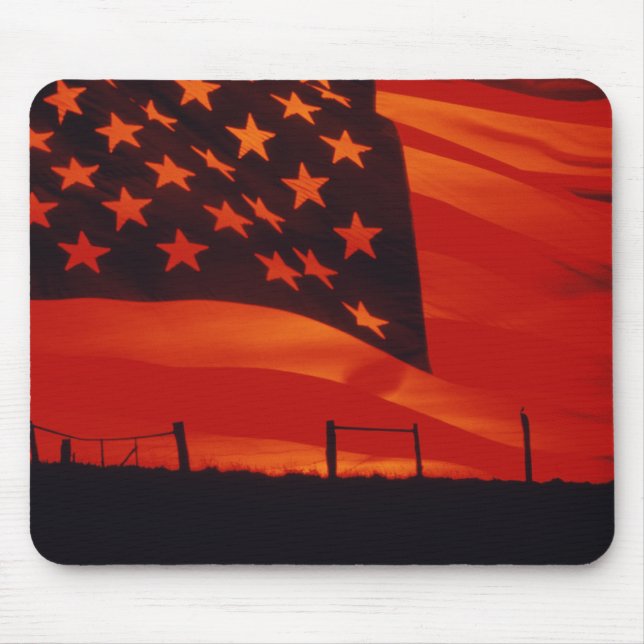 Digitaler Verbund der amerikanischen Flagge Mousepad (Vorne)