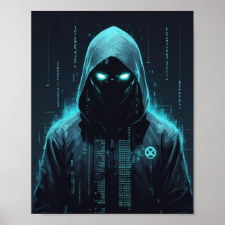 Digitaler verhüllter Hacker Poster
