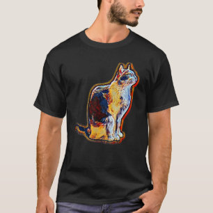 Digitales Abstraktes Malen einer Katze T-Shirt